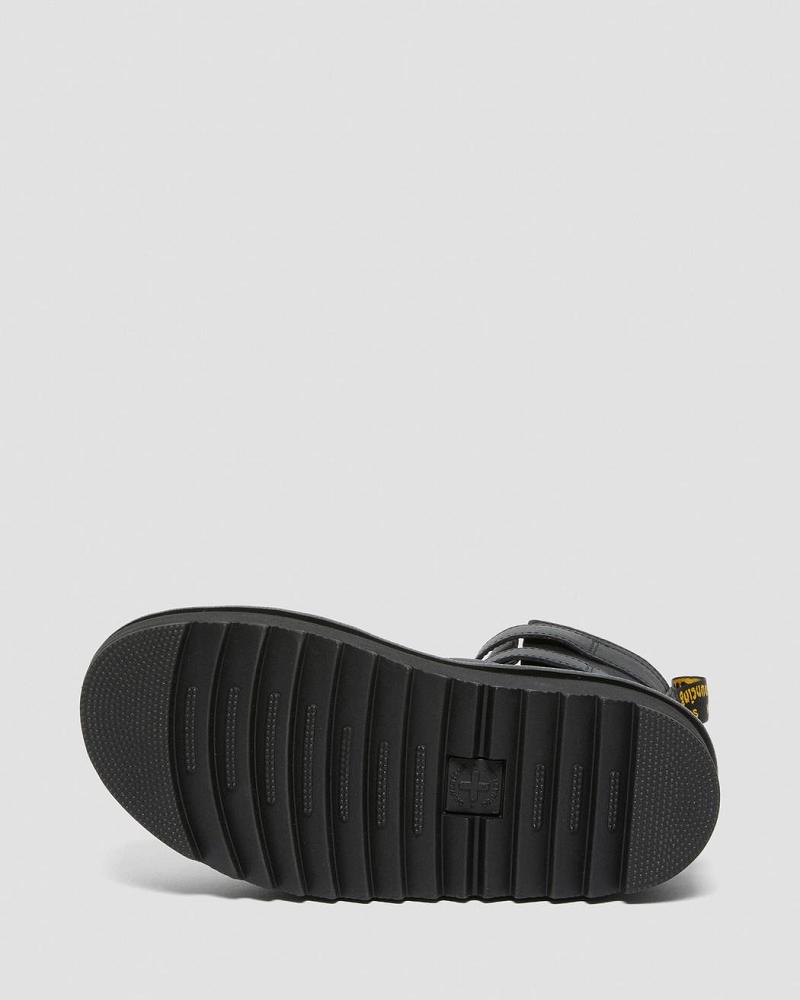 Dr Martens Giavanna Lær Platform Gladiatorsandaler Dame Svarte | Norge 491HAP